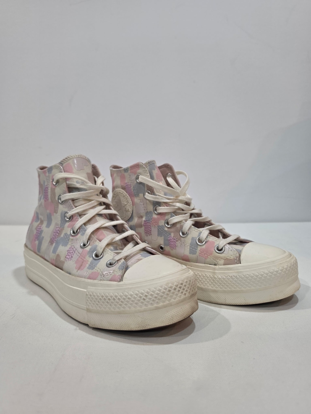 504. Converse Chuck Taylor All Star Lift Platform Inked Sneakers Egret Pink 7.5 - Picture 3 of 7